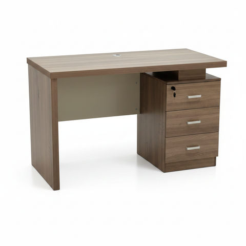 Wooden Office Desk Walnut Finish with Gold Detail – Buy Office Desk Online UAE IH-L852-WAL