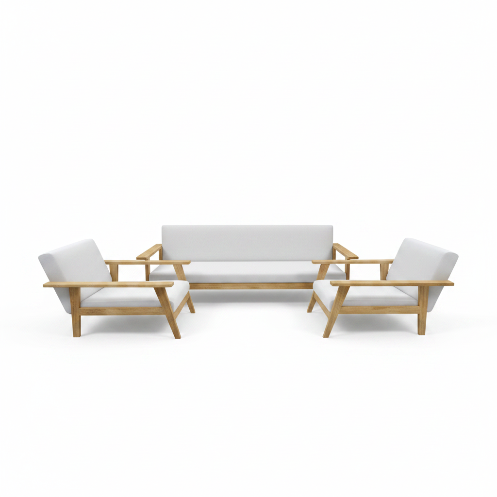 IH 688 Office Sofa Set 3+1+1 PU Leather Natural White – Abu Dhabi UAE