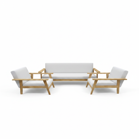 IH 688 Office Sofa Set 3+1+1 PU Leather Natural White – Abu Dhabi UAE
