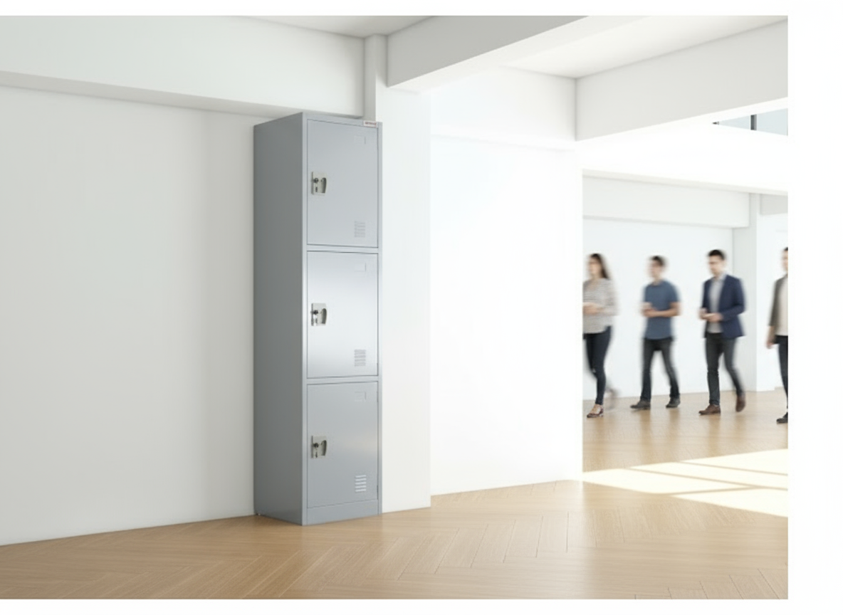 INFINI HOMES 3-Tier Steel Storage Locker Cabinet - UAE Wide Delivery