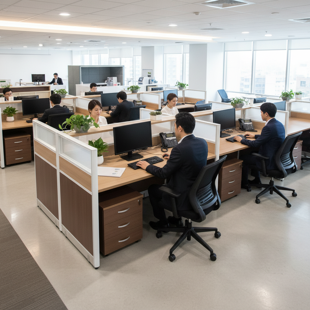 2-Person Work Station Oak+Kakie | Office Desk 100x120cm | UAE-Wide Delivery