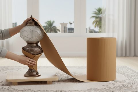 Heavy-Duty Corrugated Wrap Roll 1.3m x 10kg Brown - Premium Kraft Paper UAE | Bubble Wrap Alternative Dubai