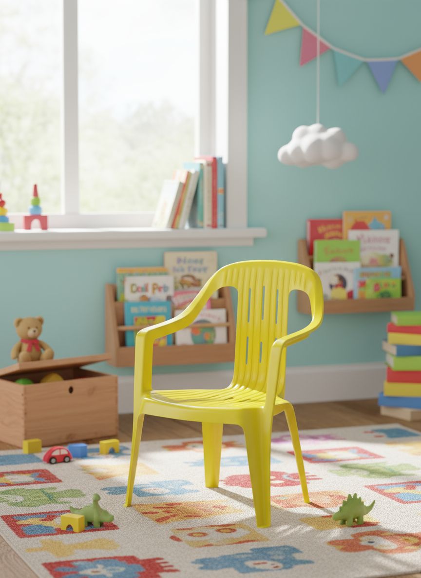 Premium yellow junior armchair for kids in UAE home - Colorful children's furniture Dubai Abu Dhabi Sharjah