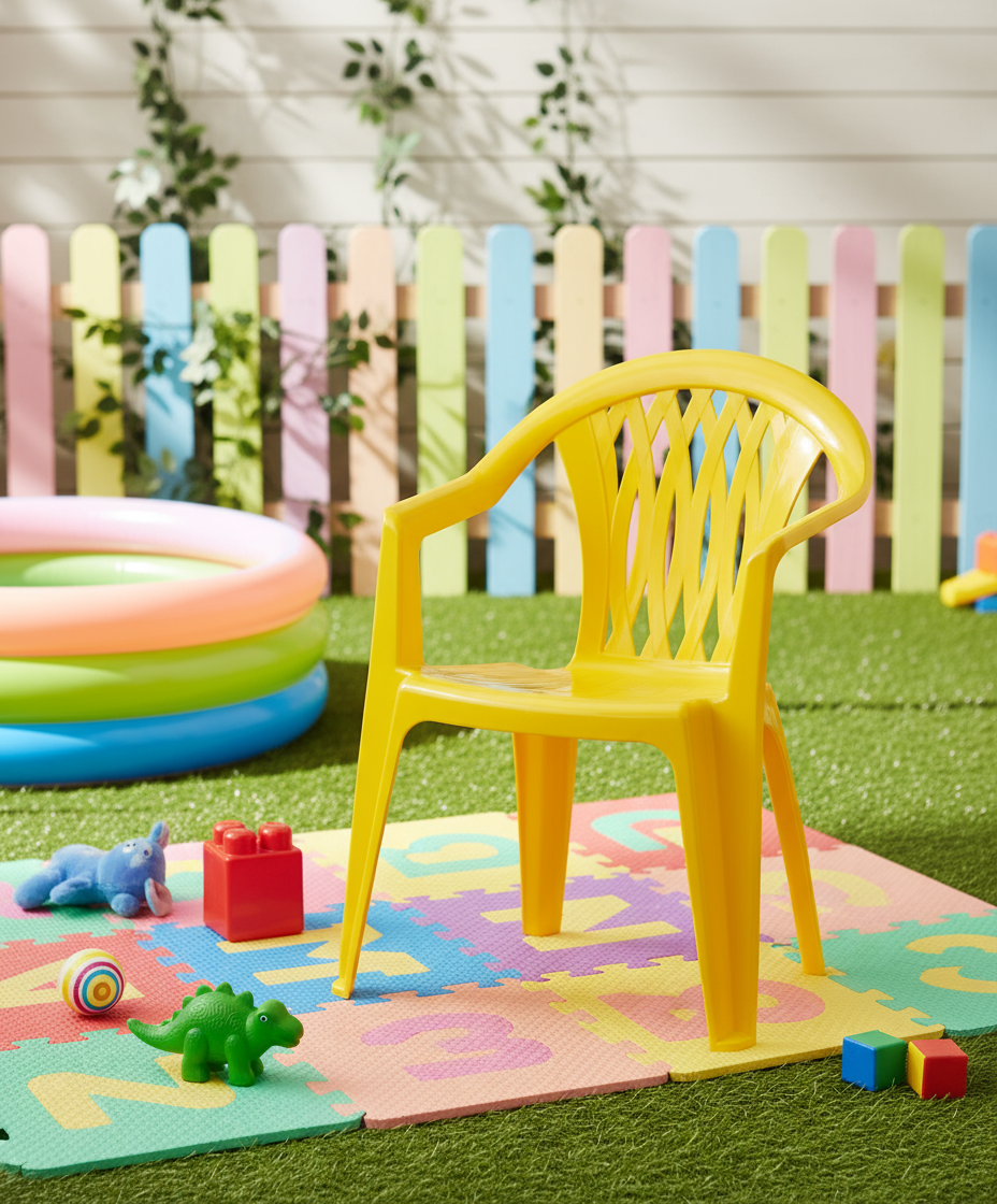 Yellow Junior Diamond Armchair for Kids - Plastic Children's Chair Dubai UAE