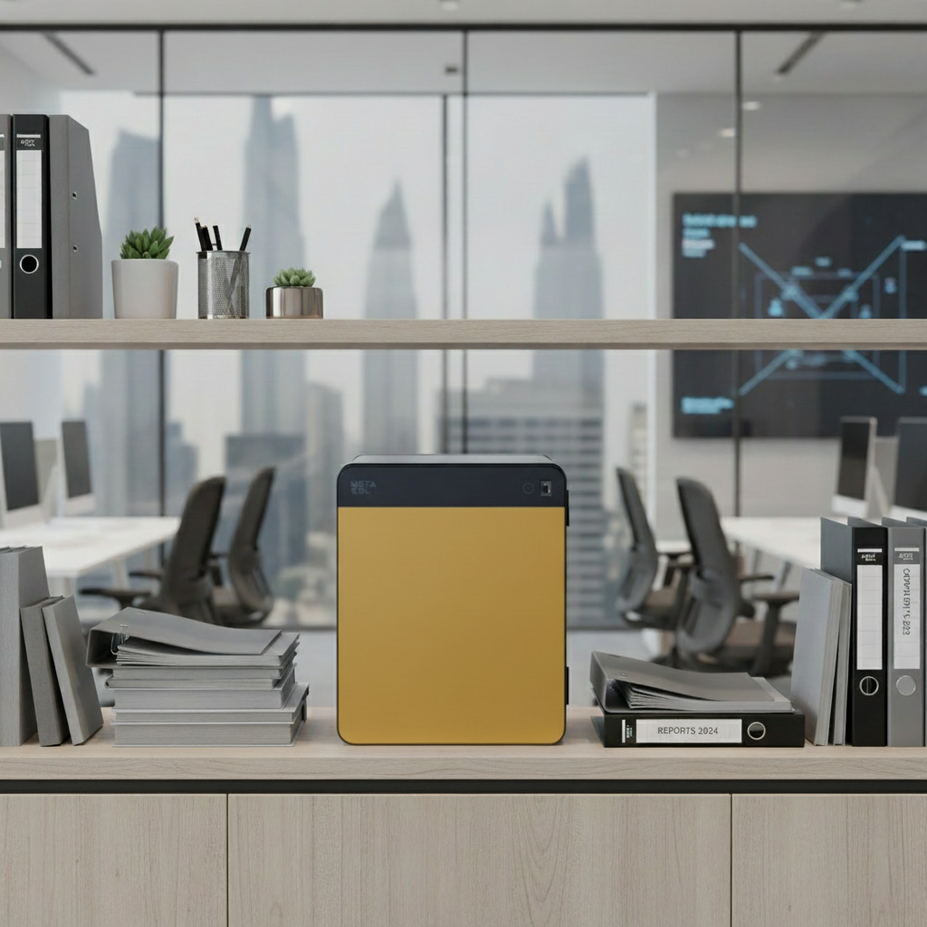 METACEL Fire Resistant Safe MC-040C1 Yellow - Digital Lock & Fingerprint Sensor